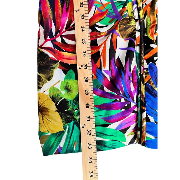 MILLY Tropical Print Sheath Dress Multi colored Floral Bodycon Dress Sz 4 - Picture 8 of 12